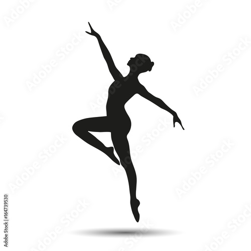 Fényképezés Silhouette of a girl dancer vector graphic