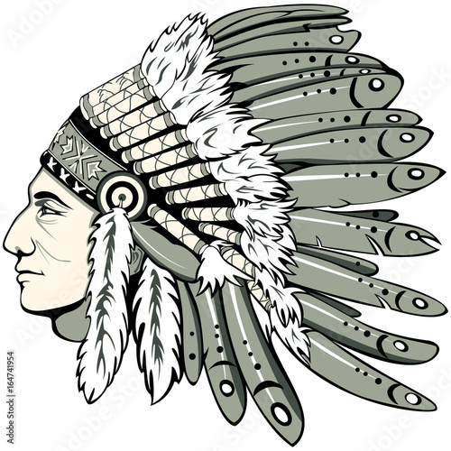 Chief with indian headdress