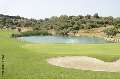 Lake in golf hole