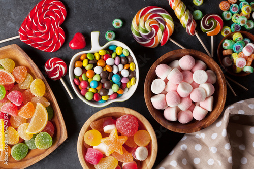 Fotografie Colorful candies, jelly and marmalade