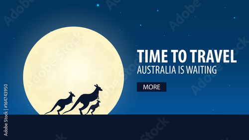 Time to travel. Travel to Australia. Australia is waiting. Vector illustration.