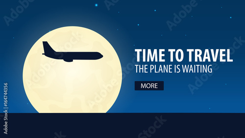 Time to travel. Plane is waiting. Vector illustration. photo