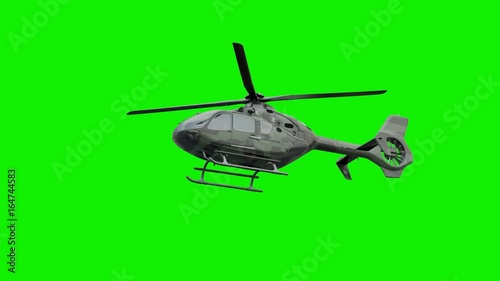 The military helicopter on green photo