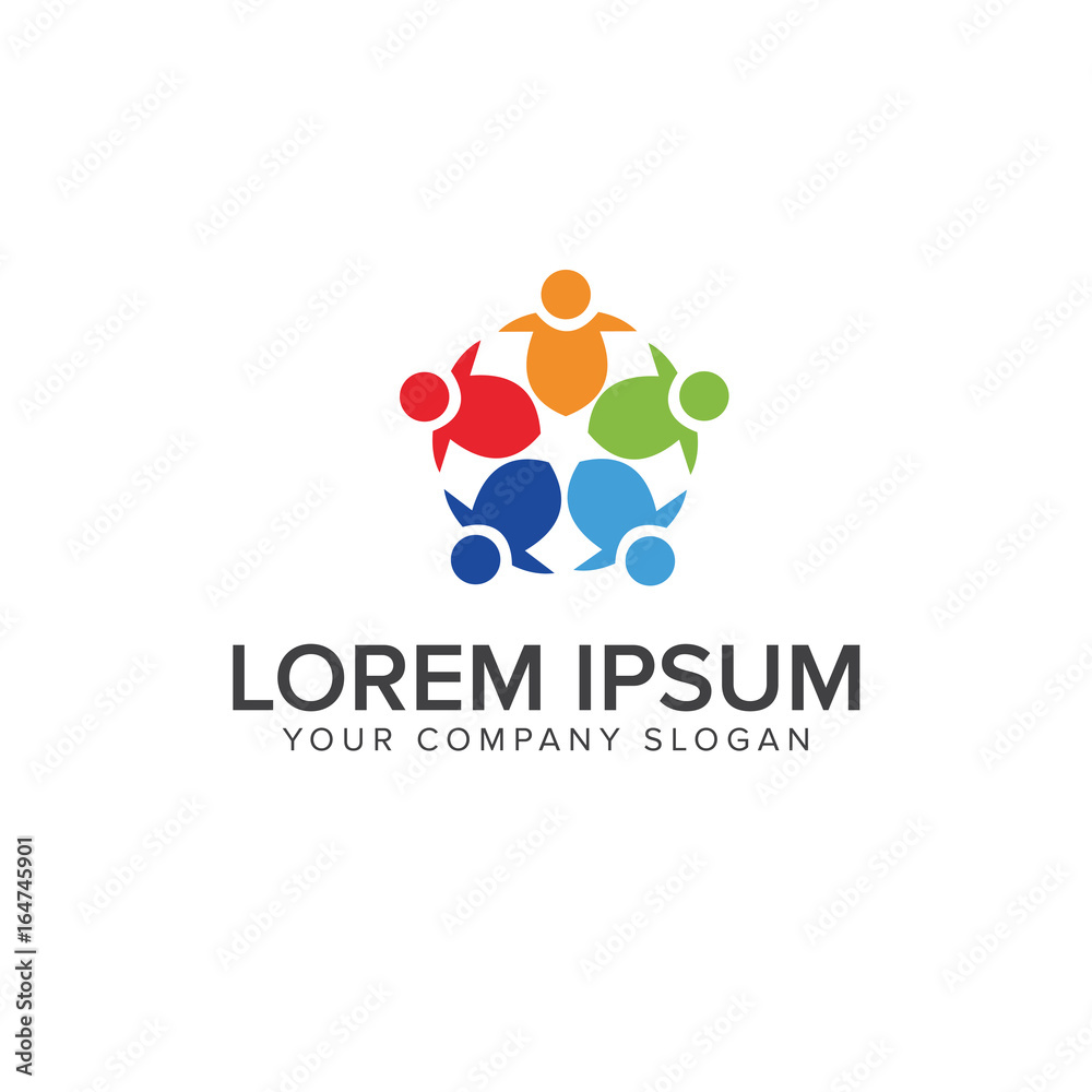 team work logo design concept template team work logo design concept template