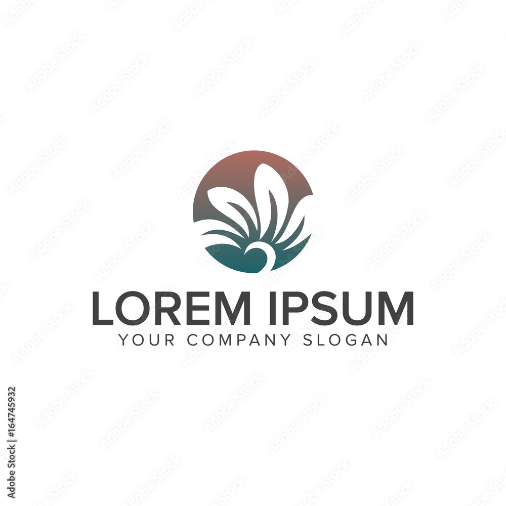 leaf decoration logo design concept template leaf decoration logo design concept template