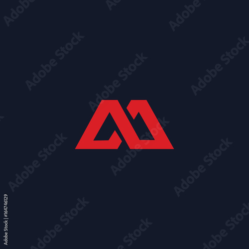 red letter m logo design concept template