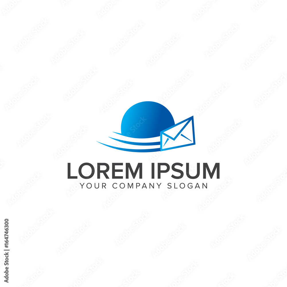 Fast Mail icon logo design concept template Fast Mail icon logo design concept template