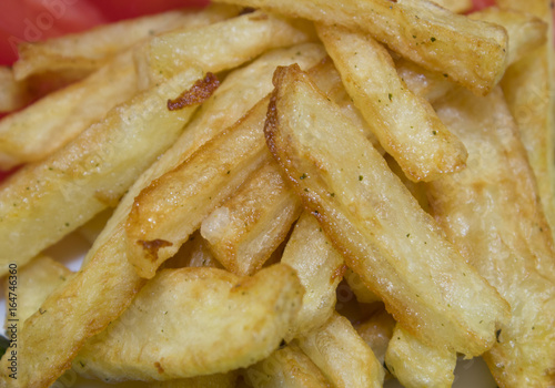 Fried potatoes close-up.