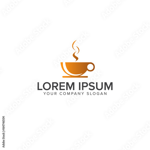 Coffe drink logo design concept template