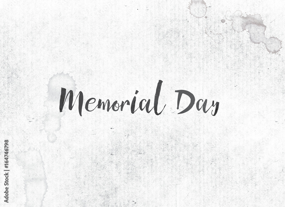 Memorial Day Concept Painted Ink Word and Theme
