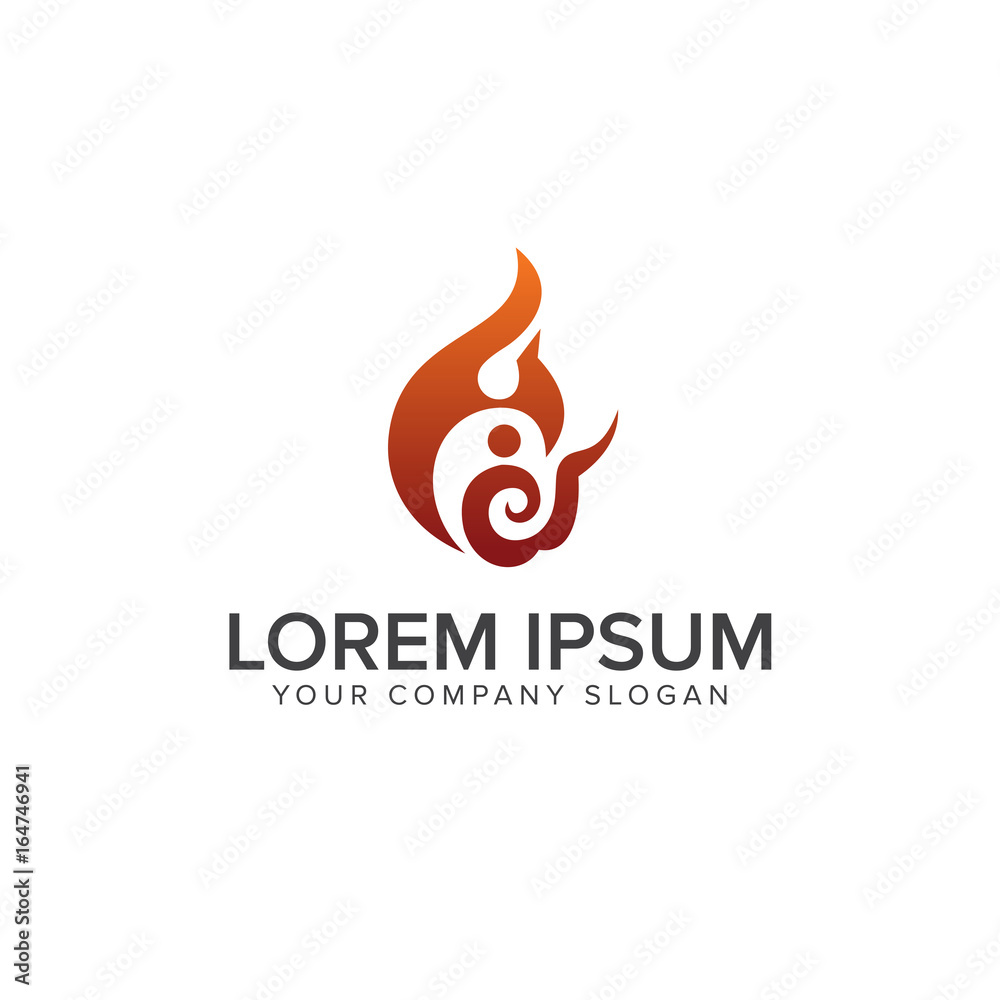Flame People Fire Logo Design Template Flame People Fire Logo Design Template