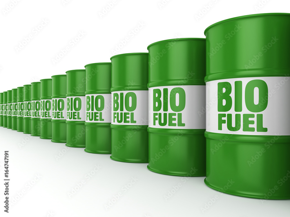 3D rendering barrels of biofuels