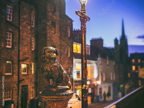 The statue of Greyfriars Bobby who spent 14 years guarding the grave of his owner until he died himself. Edinburgh, Scotland, UK photo