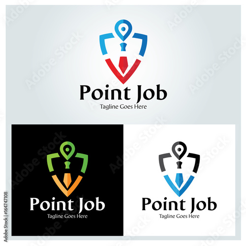 Point job logo design template. Vector illustration