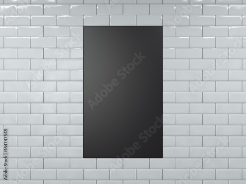 Blank black vertical banner. 3d rendering