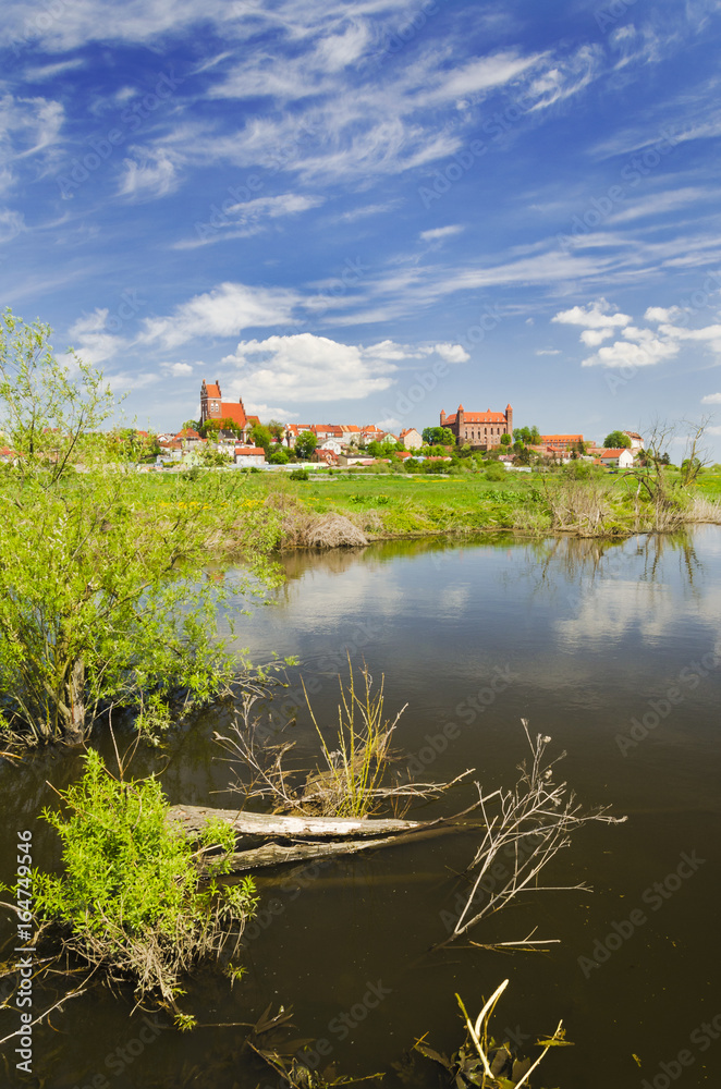 Fototapeta premium malowniczy krajobraz Gniewu w północnej Polsce 