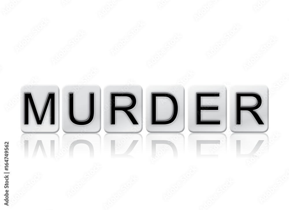 Murder Concept Tiled Word Isolated on White Murder Concept Tiled Word Isolated on White