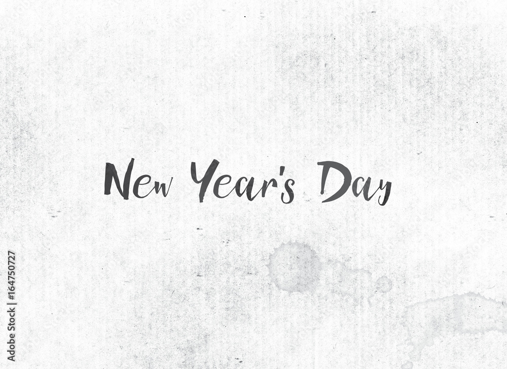 New Year's Day Concept Painted Ink Word and Theme