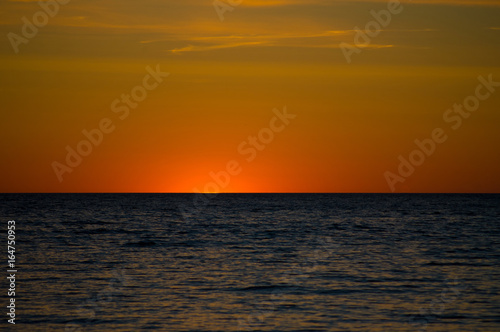 Sunset sea. Sunrise and skyline