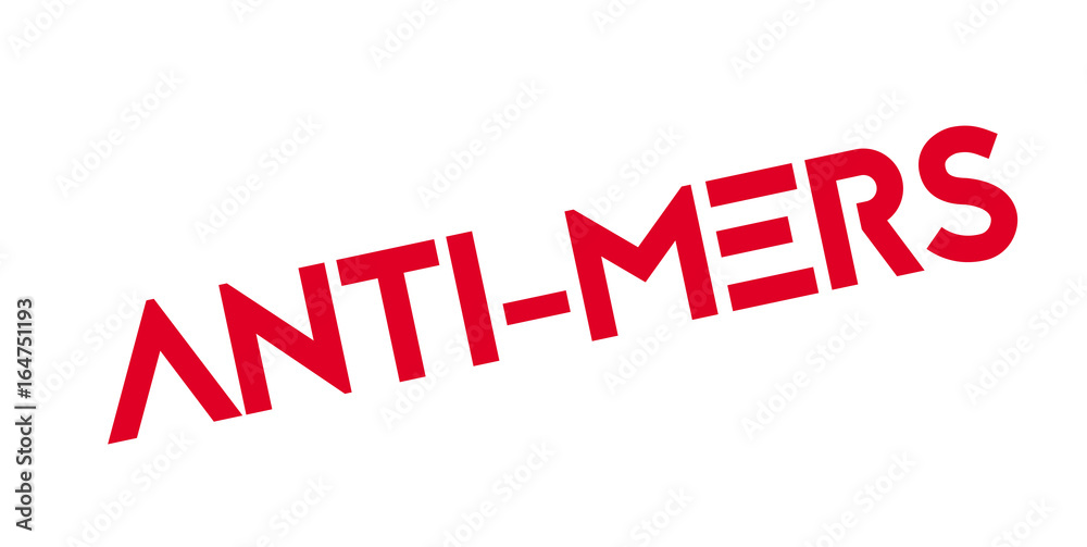 Fototapeta premium Anti-Mers rubber stamp. Grunge design with dust scratches. Effects can be easily removed for a clean, crisp look. Color is easily changed.