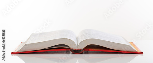 Book open on white background