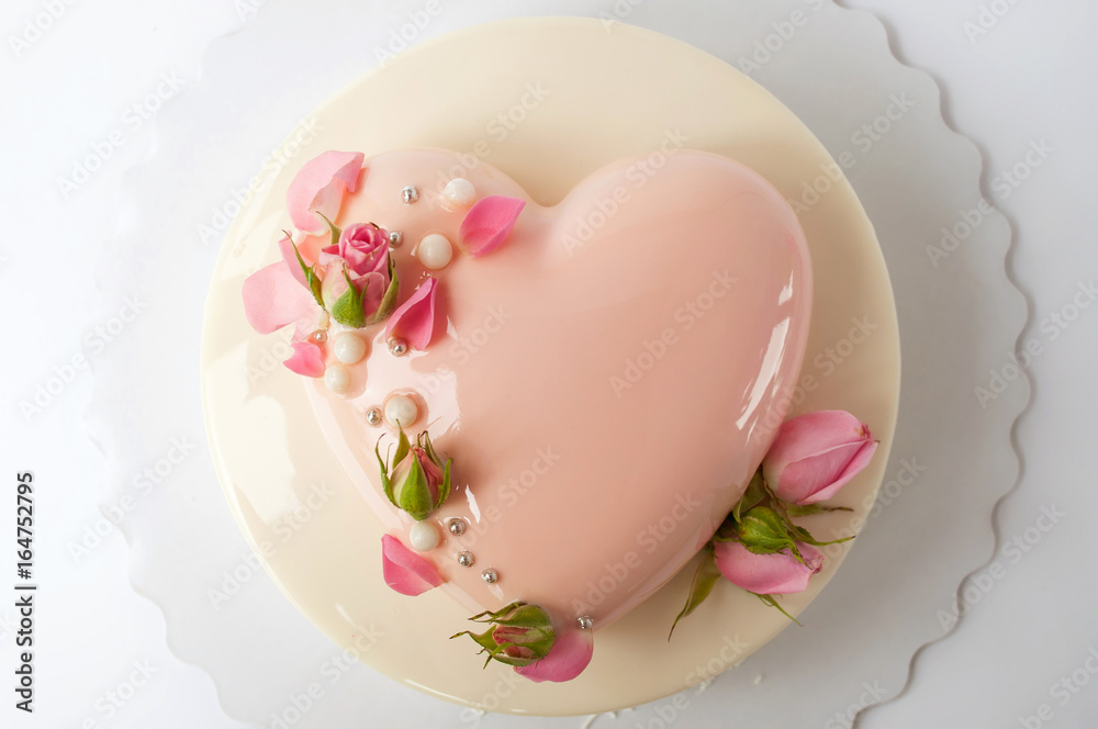 Valentine's Day Mirror Glaze Heart Cake – Sugar Geek Show