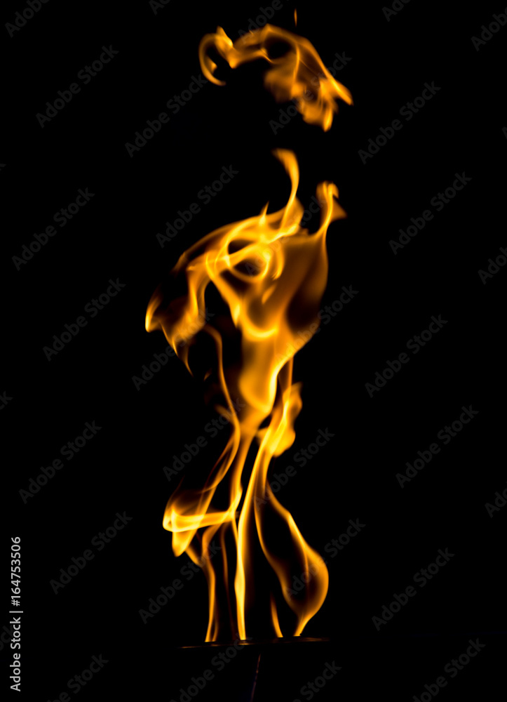 Flame of fire on a black background Flame of fire on a black background