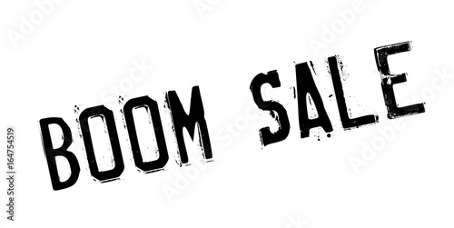 Boom Sale rubber stamp. Grunge design with dust scratches. Effects can be easily removed for a clean, crisp look. Color is easily changed.