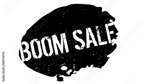 Boom Sale rubber stamp. Grunge design with dust scratches. Effects can be easily removed for a clean, crisp look. Color is easily changed.