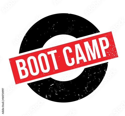 Boot Camp rubber stamp. Grunge design with dust scratches. Effects can be easily removed for a clean, crisp look. Color is easily changed.