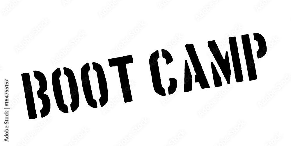 Boot Camp rubber stamp. Grunge design with dust scratches. Effects can be easily removed for a clean, crisp look. Color is easily changed.