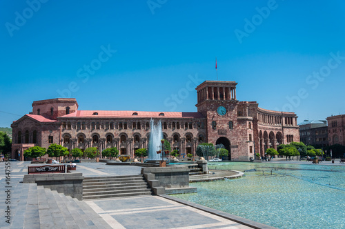 The fountain on a central square of the city of Yerevan in Armenia