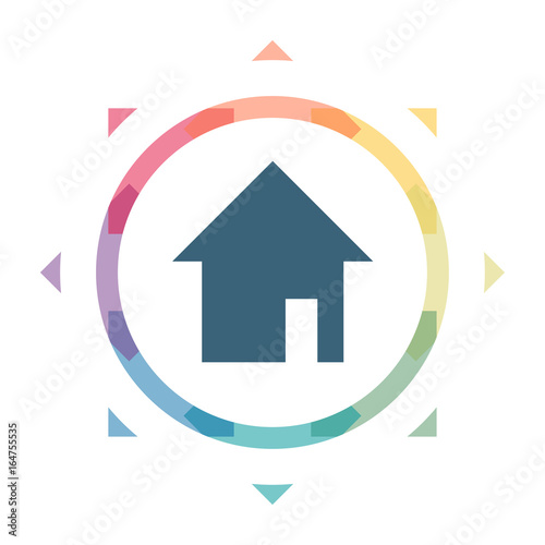 buntes Symbol - Haus wohnen