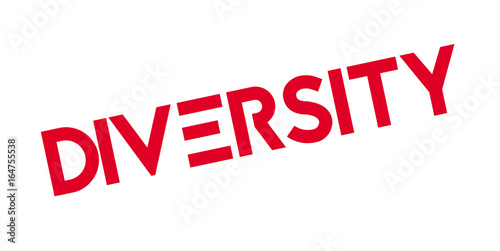 Diversity rubber stamp. Grunge design with dust scratches. Effects can be easily removed for a clean, crisp look. Color is easily changed.