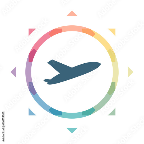 buntes Symbol - Flugzeug Flug