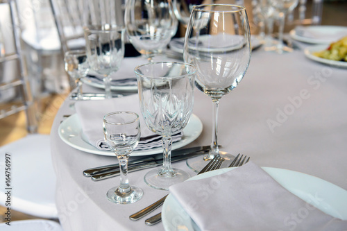 Serving festive dining events for consumers. Cutlery for people in the restaurant.