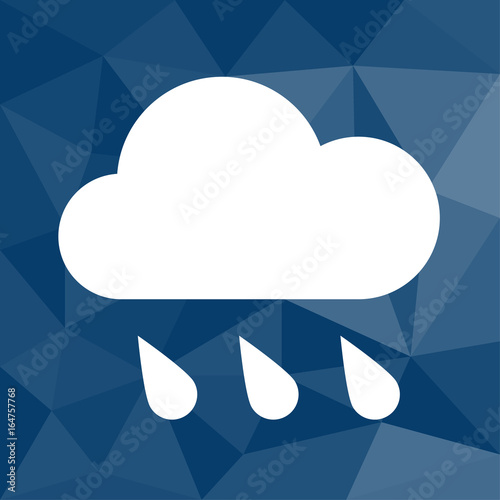 Regenwolke - Icon mit geometrischem Hintergrund blau