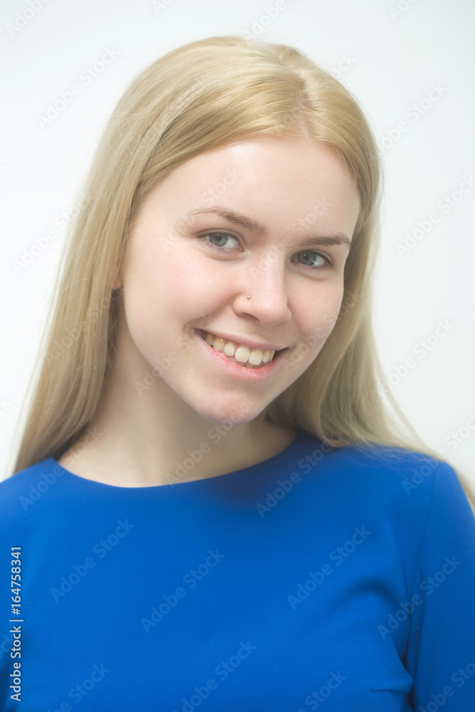 Girl with healthy skin and makeup foundation on face Girl with healthy skin and makeup foundation on face