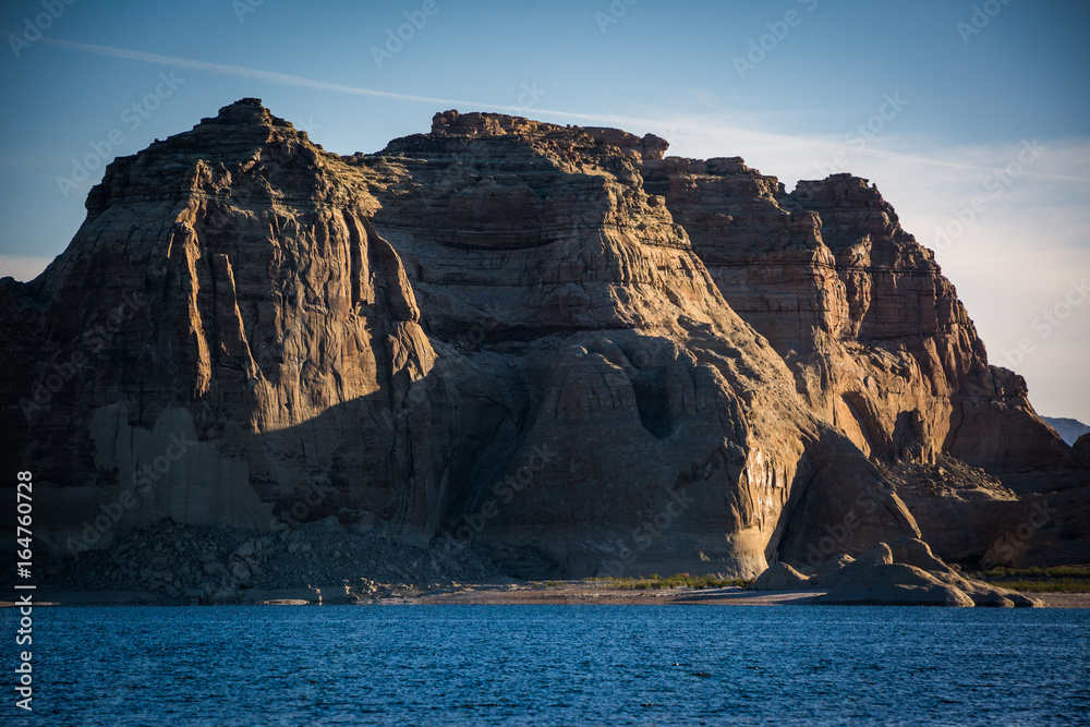 Rock formation surrounding Lake Powell in Page, Arizona U.S.A.
