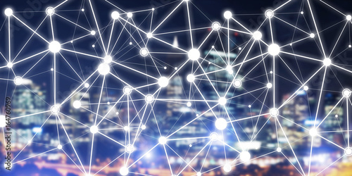 Modern wireless technologies as means of communucation and networking on dark background