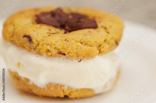 Closeup of Freshly baked cookies on blurred background