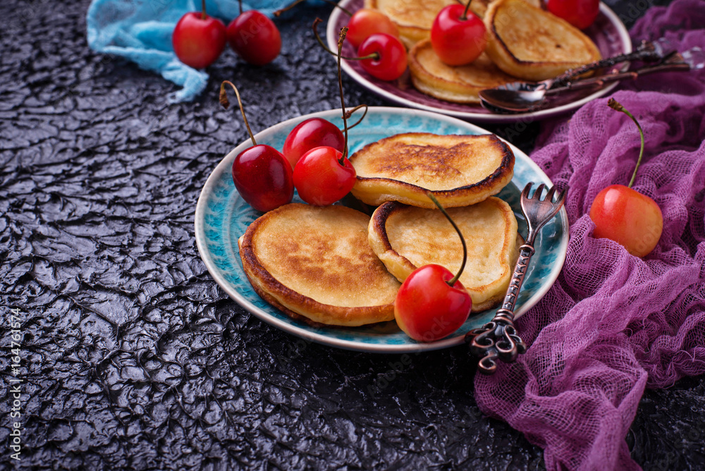 Pancakes with cherry Pancakes with cherry