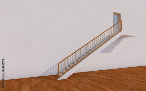 Business Concept of stairway on wall as a metaphor to business growth