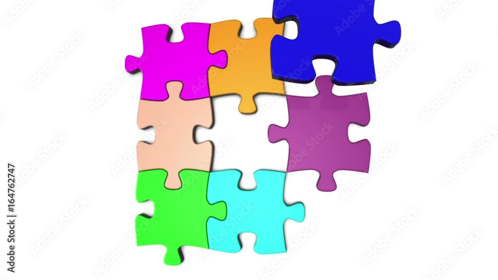Isolated Jigsaw puzzle pieces put together in grid Isolated Jigsaw puzzle pieces put together in grid