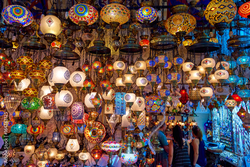 Photography Grand Bazaar in Istanbul. old lamps