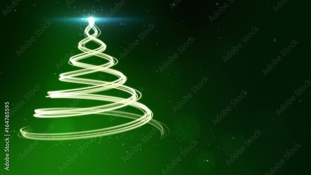 Green Christmas Tree with Beatiful Snowflakes in Background Loop Green Christmas Tree with Beatiful Snowflakes in Background Loop