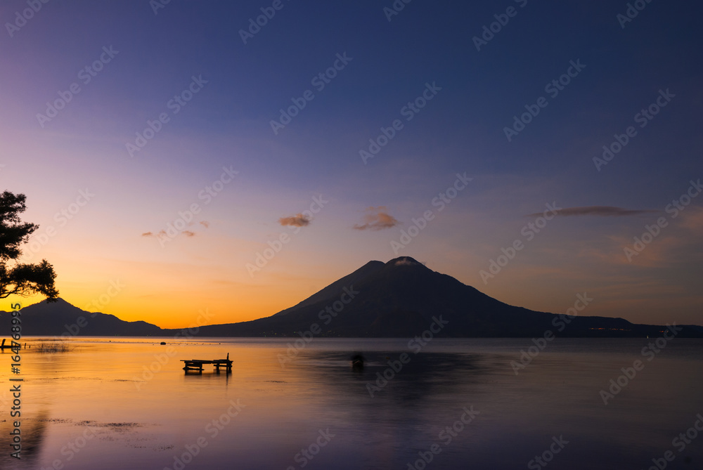 Panoramic view of Lake Atitlan in Guatemala, inspiring colorful outdoor nature. Panoramic view of Lake Atitlan in Guatemala, inspiring colorful outdoor nature.
