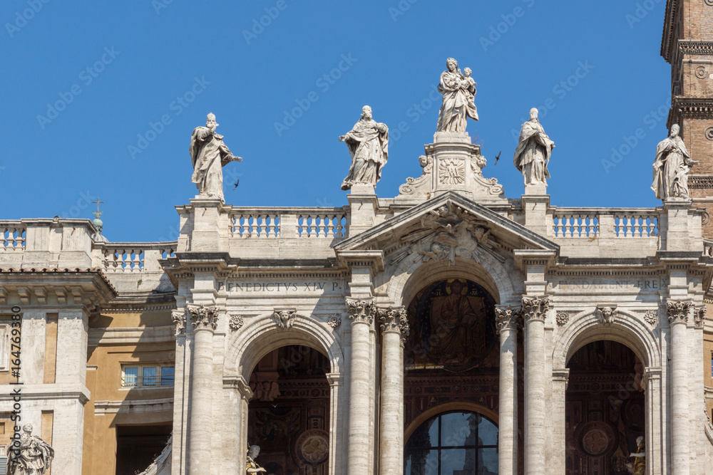Amazing view of Basilica Papale di Santa Maria Maggiore in Rome, Italy