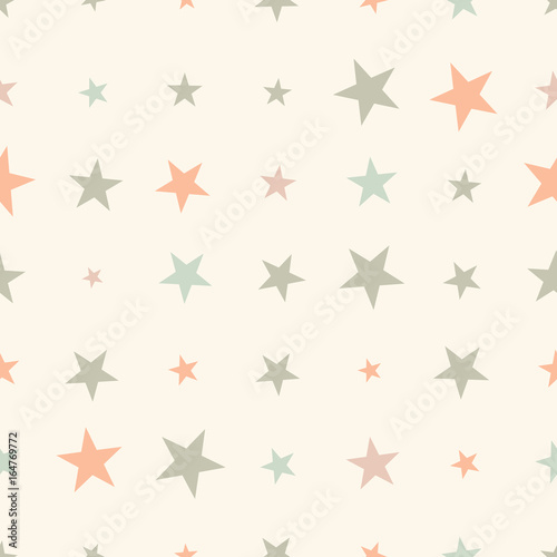 Colorful seamless pattern with halftone stars on background. Star background. Vector illustration.