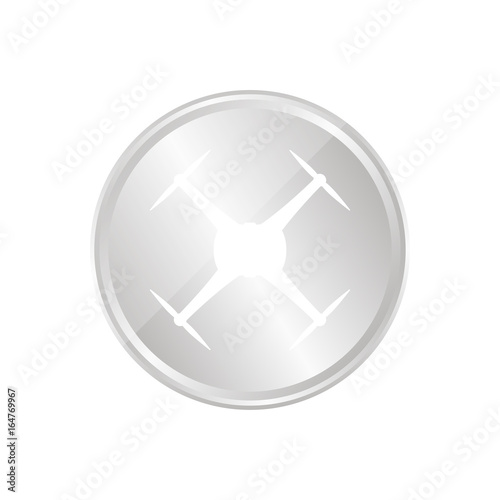 Silberne Münze - Drohne